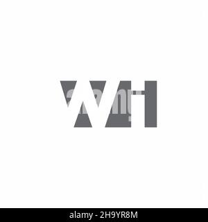 WI Logo monogram with negative space style design template isolated on white background Stock Vector