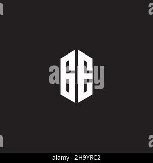 GE Logo monogram with hexagon shape style design template isolated on black background Stock Vector