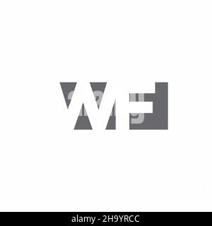 WF Logo monogram with negative space style design template isolated on white background Stock Vector
