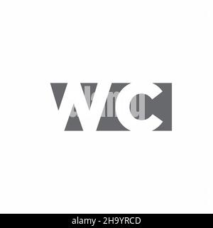 WC Logo monogram with negative space style design template isolated on white background Stock Vector