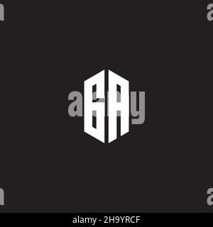 GA Logo monogram with hexagon shape style design template isolated on black background Stock Vector