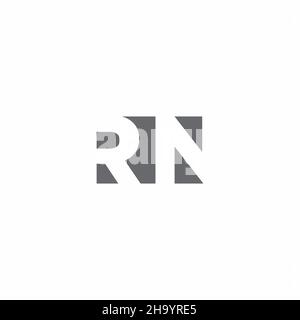 RN Logo monogram with negative space style design template isolated on white background Stock Vector
