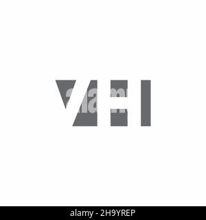 VH Logo monogram with negative space style design template isolated on white background Stock Vector