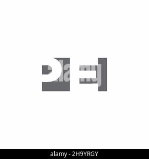 PE Logo monogram with negative space style design template isolated on white background Stock Vector