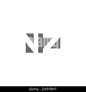 NZ Logo monogram with negative space style design template isolated on white background Stock Vector