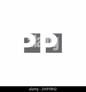 PP Logo monogram with negative space style design template isolated on white background Stock Vector