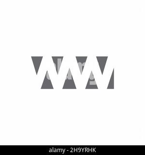 WW Logo monogram with negative space style design template isolated on white background Stock Vector