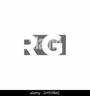 RG Logo monogram with negative space style design template isolated on white background Stock Vector