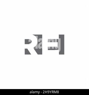 RE Logo monogram with negative space style design template isolated on white background Stock Vector