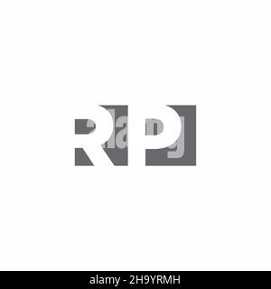 RP Logo monogram with negative space style design template isolated on white background Stock Vector
