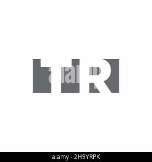 TR Logo monogram with negative space style design template isolated on white background Stock Vector
