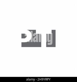 PT Logo monogram with negative space style design template isolated on white background Stock Vector