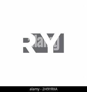 RY Logo monogram with negative space style design template isolated on white background Stock Vector