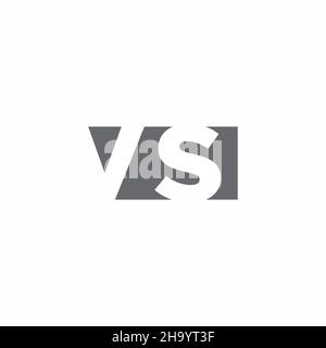 VS Logo monogram with negative space style design template isolated on white background Stock Vector