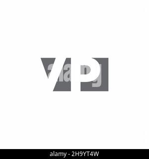 VP Logo monogram with negative space style design template isolated on white background Stock Vector