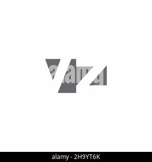 VZ Logo monogram with negative space style design template isolated on white background Stock Vector
