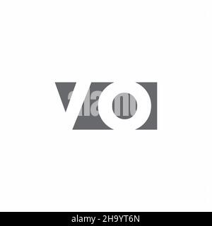 VO Logo monogram with negative space style design template isolated on white background Stock Vector