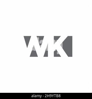 WK Logo monogram with negative space style design template isolated on white background Stock Vector