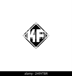 Monogram logo design with diamond square shape isolated on black colors and white background Stock Vector