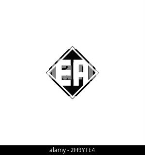 Monogram logo design with diamond square shape isolated on black colors and white background Stock Vector