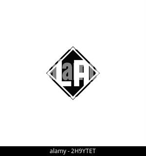 Monogram logo design with diamond square shape isolated on black colors and white background Stock Vector