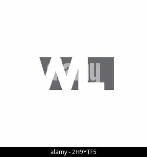 WL Logo monogram with negative space style design template isolated on white background Stock Vector