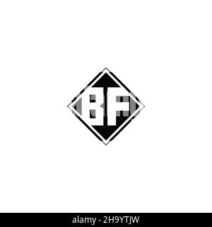 Monogram logo design with diamond square shape isolated on black colors and white background Stock Vector