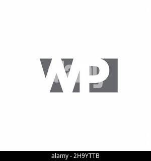 WP Logo monogram with negative space style design template isolated on white background Stock Vector
