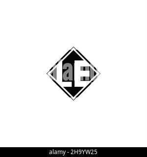 Monogram logo design with diamond square shape isolated on black colors and white background Stock Vector