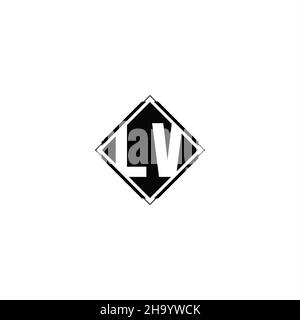 Monogram logo design with diamond square shape isolated on black colors and white background Stock Vector