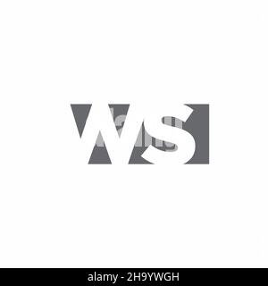 WS Logo monogram with negative space style design template isolated on white background Stock Vector