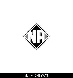 Monogram logo design with diamond square shape isolated on black colors and white background Stock Vector