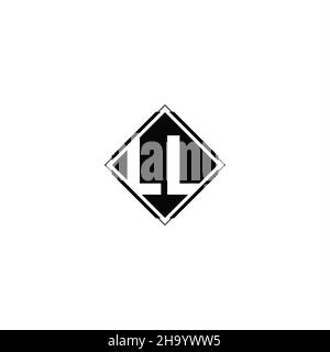 Monogram logo design with diamond square shape isolated on black colors and white background Stock Vector