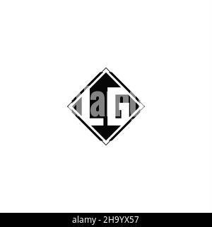 Monogram logo design with diamond square shape isolated on black colors and white background Stock Vector