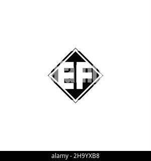 Monogram logo design with diamond square shape isolated on black colors and white background Stock Vector
