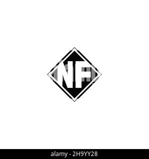 Monogram logo design with diamond square shape isolated on black colors and white background Stock Vector