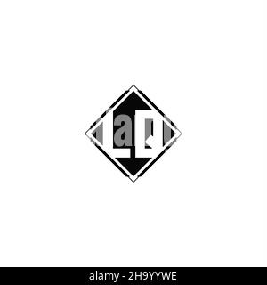 Monogram logo design with diamond square shape isolated on black colors and white background Stock Vector