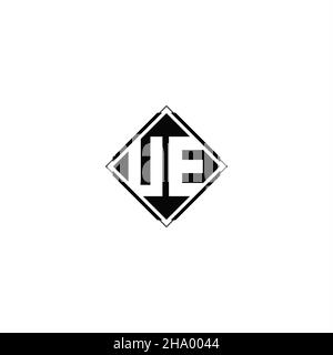 Monogram logo design with diamond square shape isolated on black colors and white background Stock Vector