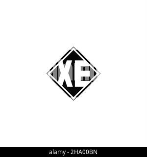 Monogram logo design with diamond square shape isolated on black colors and white background Stock Vector