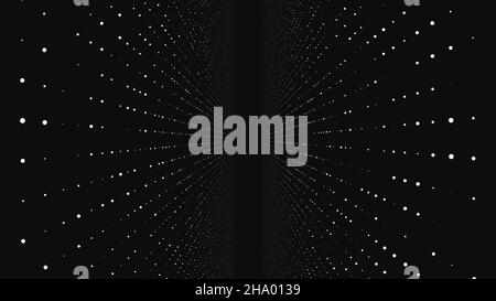 Abstract background with animation moving of dots. Magic flickering dots or glowing flying points. Stock Photo