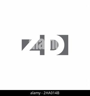 ZD Logo monogram with negative space style design template isolated on white background Stock Vector