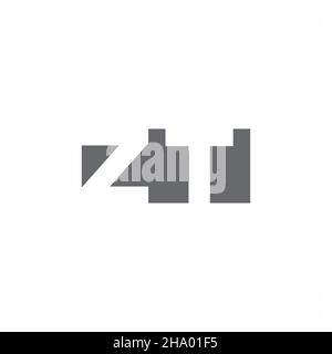 ZT Logo monogram with negative space style design template isolated on white background Stock Vector