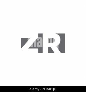 ZR Logo monogram with negative space style design template isolated on white background Stock Vector