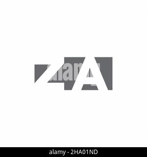 ZA Logo monogram with negative space style design template isolated on white background Stock Vector