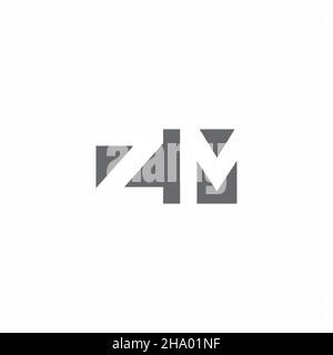 ZM Logo monogram with negative space style design template isolated on white background Stock Vector