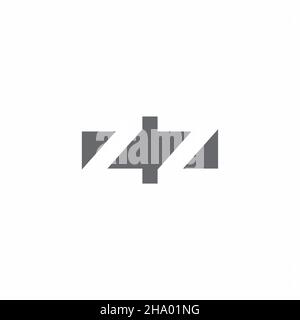 ZZ Logo monogram with negative space style design template isolated on white background Stock Vector