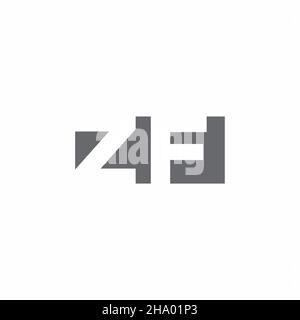 ZF Logo monogram with negative space style design template isolated on white background Stock Vector