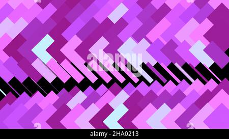 Abstract animation of colorful background of strokes and triangular shape. Animation. Background moving along rows of rectangular strokes in triangula Stock Photo