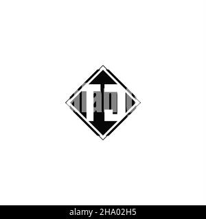 Monogram logo design with diamond square shape isolated on black colors and white background Stock Vector