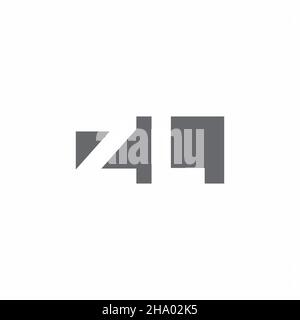 ZL Logo monogram with negative space style design template isolated on white background Stock Vector